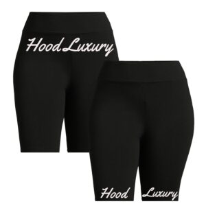 Womens Biker Shorts Front & Lower Logo