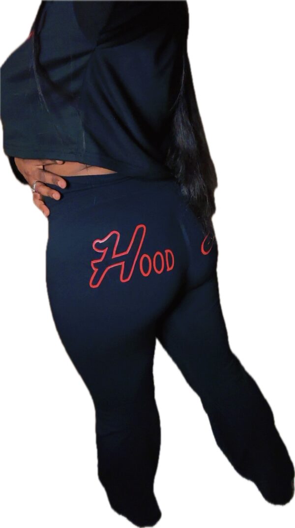 Womens Cropped Sweatshirt W/ Distressed Yoga Pants - Image 6