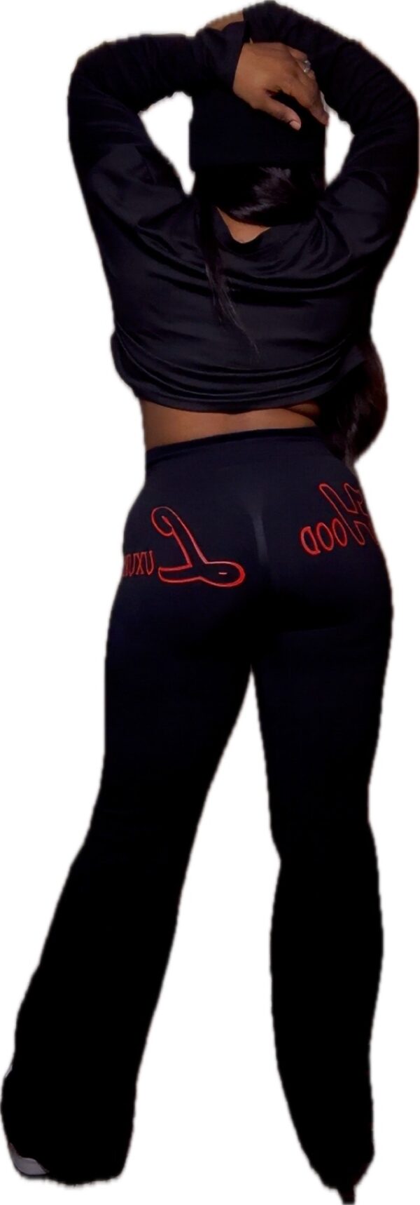 Womens Cropped Sweatshirt W/ Distressed Yoga Pants - Image 7